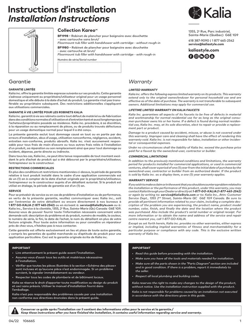 Kalia Kareo BF1998 installation instructions