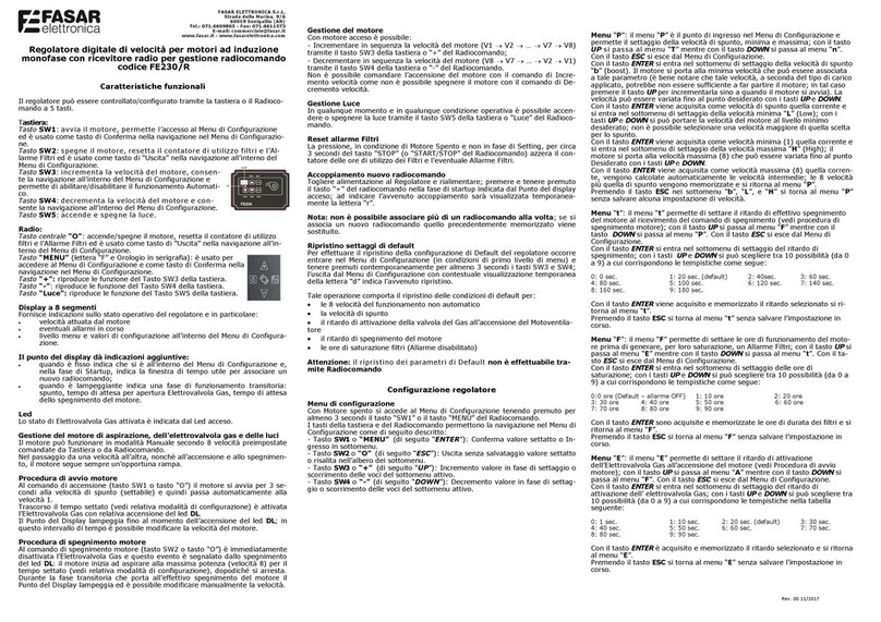 FASAR ELETTRONICA FE230 User manual