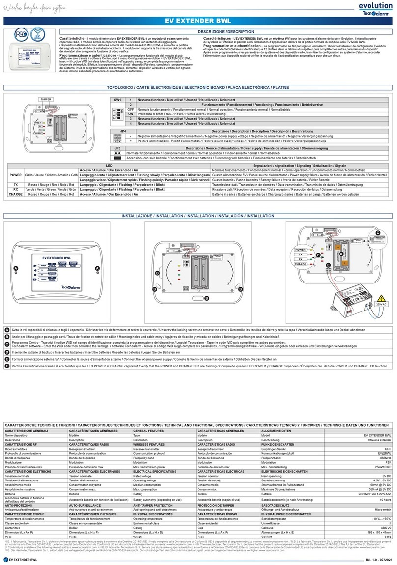 Evolution EV EXTENDER BWL User manual