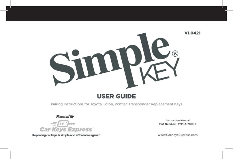 Car Keys Express Simple KEY user guide