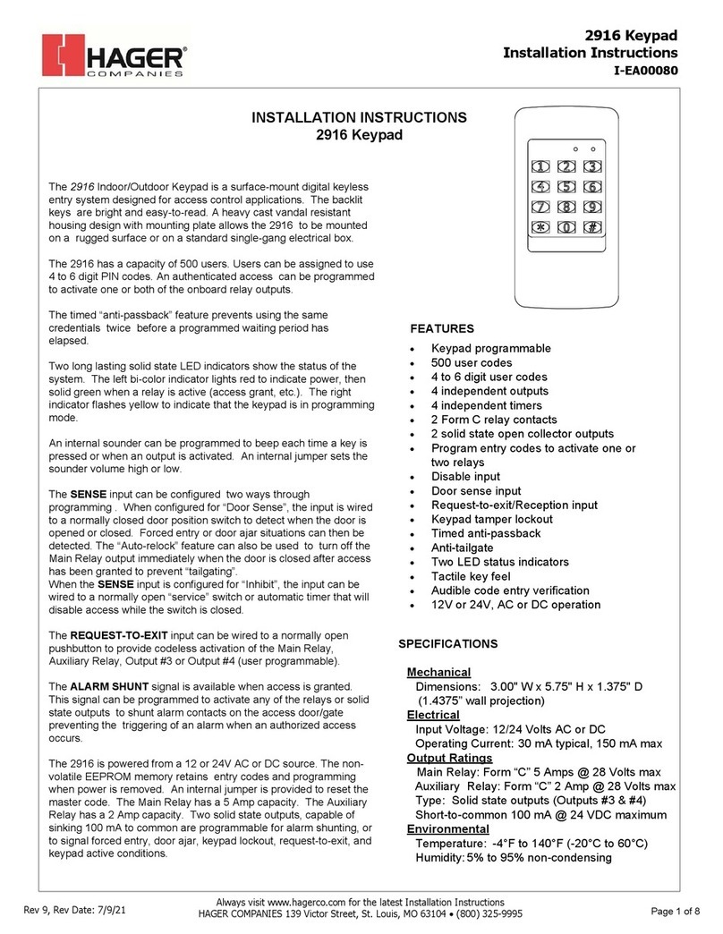 hager 2916 installation instructions