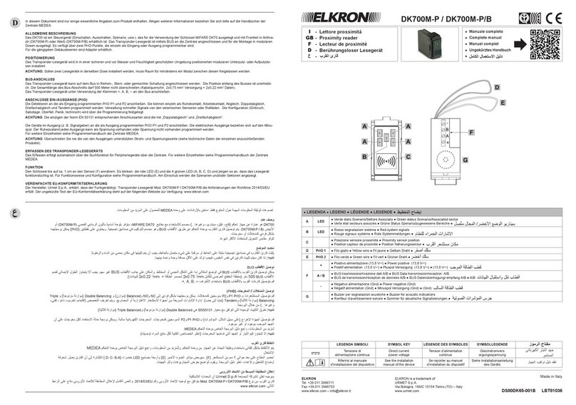 Elkron DK700M-P Complete manual