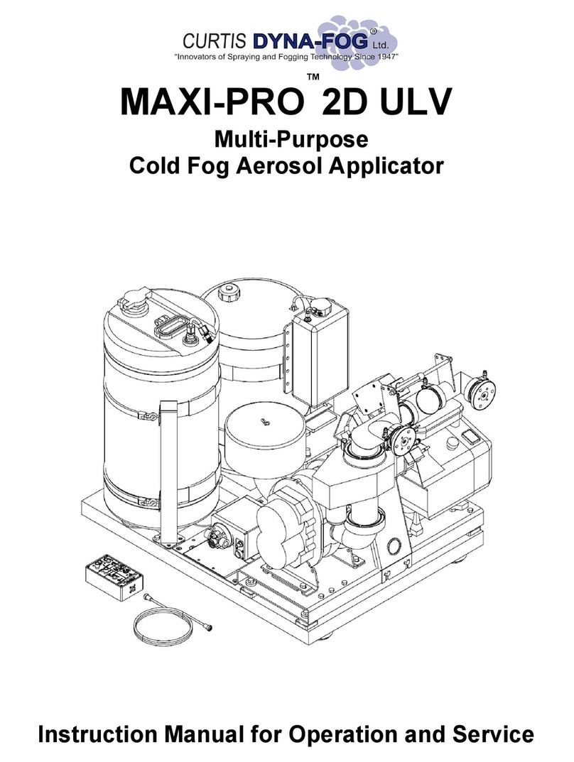 Curtis Dyna-Fog MAXI-PRO 2D ULV INSTRUCTION MANUAL FOR OPERATION AND MAINTENANCE Curtis Dyna-Fog MAXI-PRO 2D ULV INSTRUCTION MANUAL FOR OPERATION AND MAINTENANCE