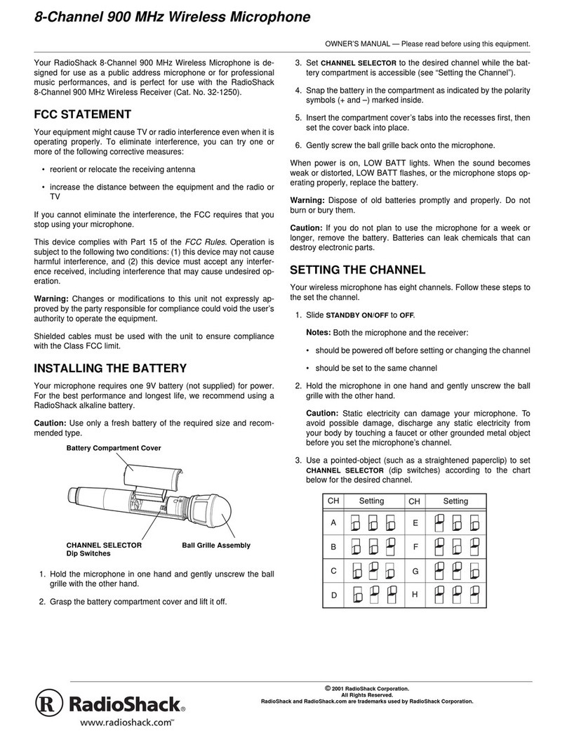 Radio Shack 32-1250 User manual