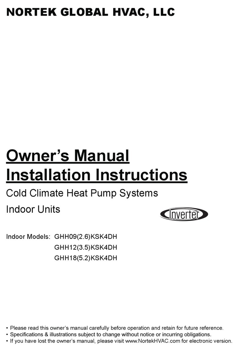 Nortek GHH09KSK4DH Owner's manual and installation instructions