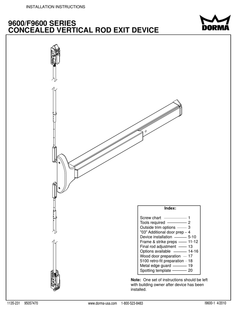 Dorma 9600 Series installation instructions