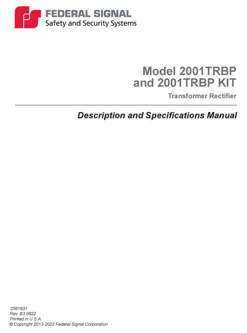 Federal Signal Corporation 2001TRBP Description and Specifications Manual