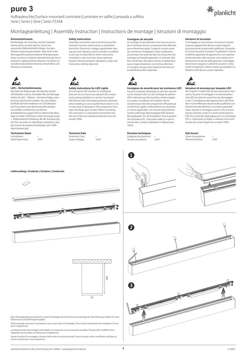 planlicht P33A Series Assembly instruction