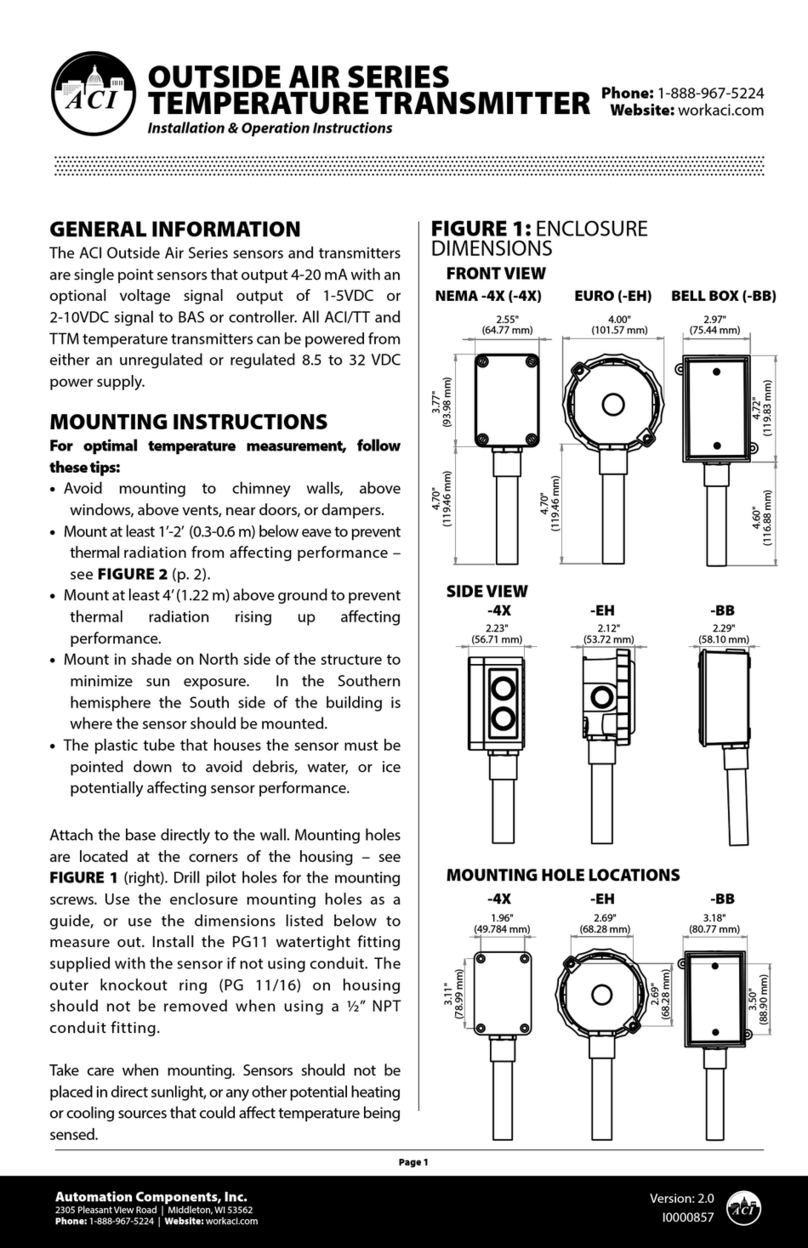 aci OUTSIDE AIR Series Installation & operation instructions