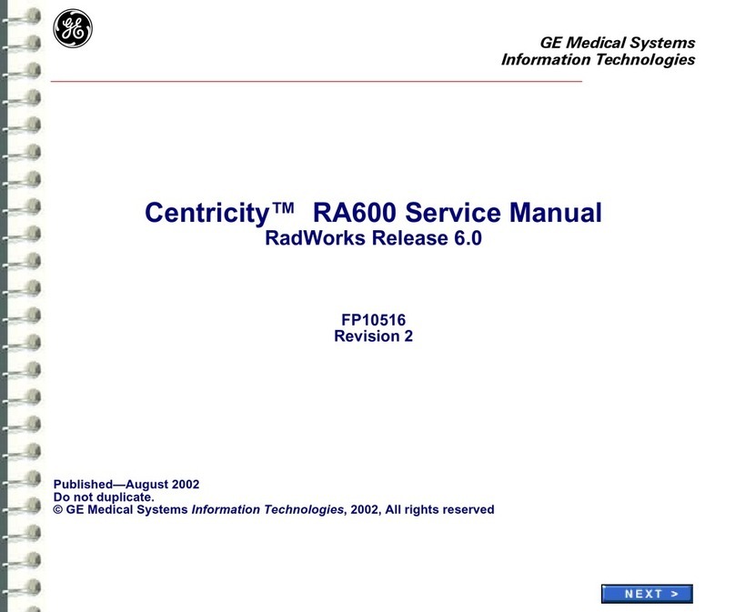 GE Centricity RA600 User manual