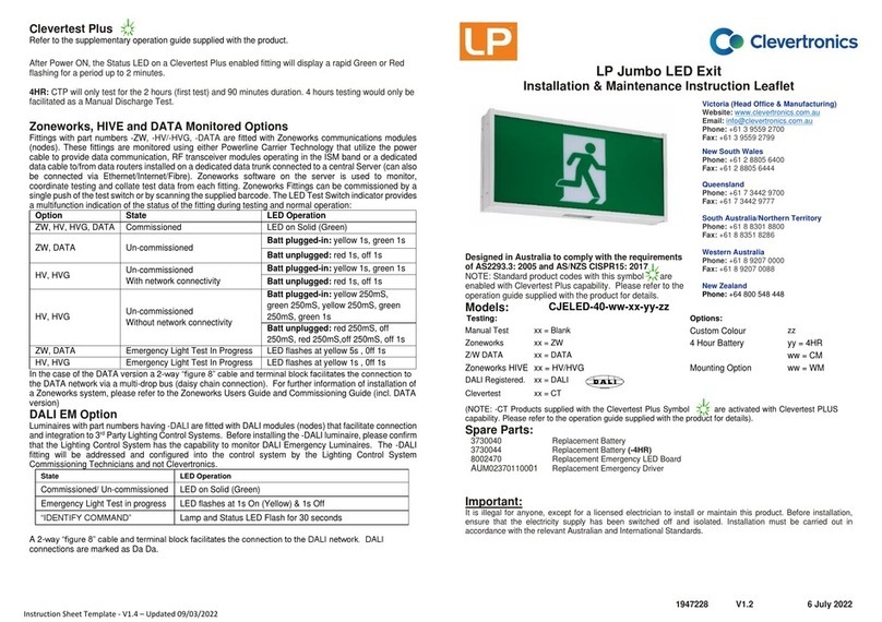 Clevertronics LP CJELED-40 Series Manual
