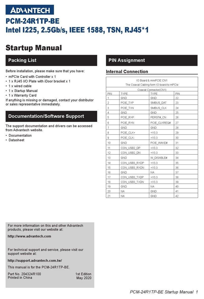 Advantech PCM-24R1TP-BE Installation and operation manual