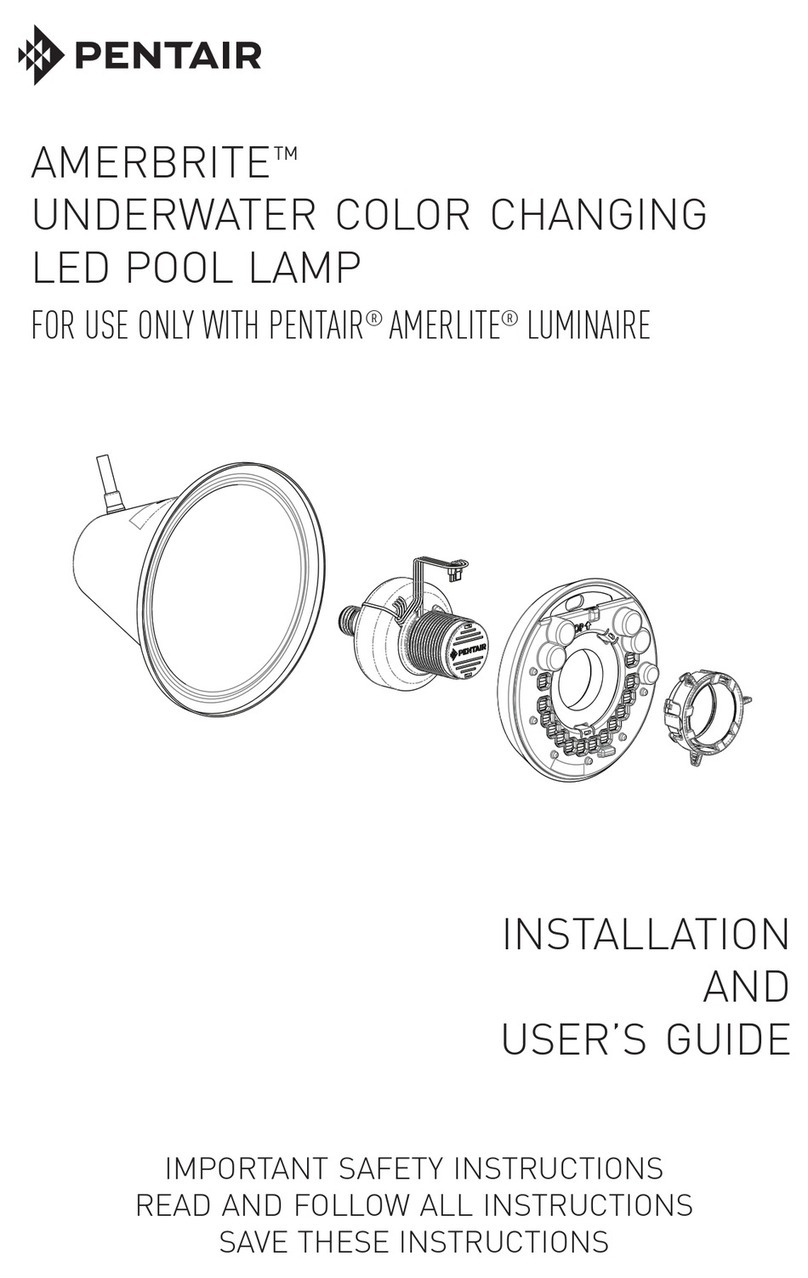 Pentair AmerBrite Underwater Color Changing LED Pool... Installation and user guide