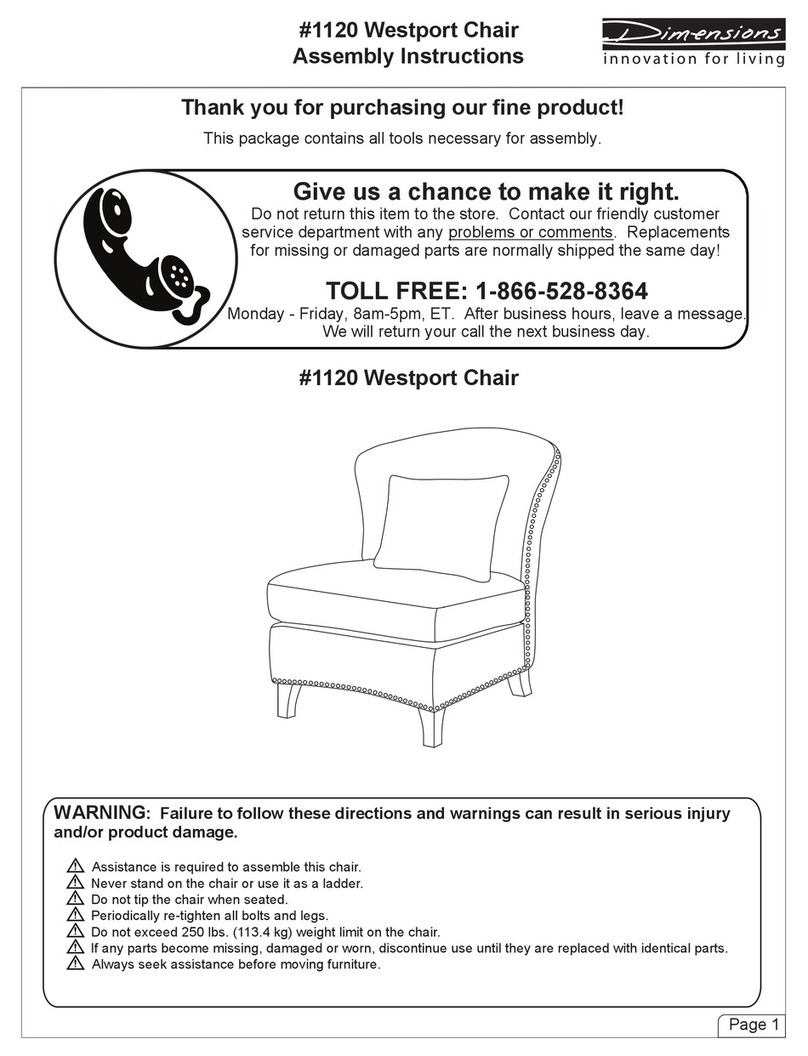 m-Dimension Westport Chair 1120 Assembly instructions