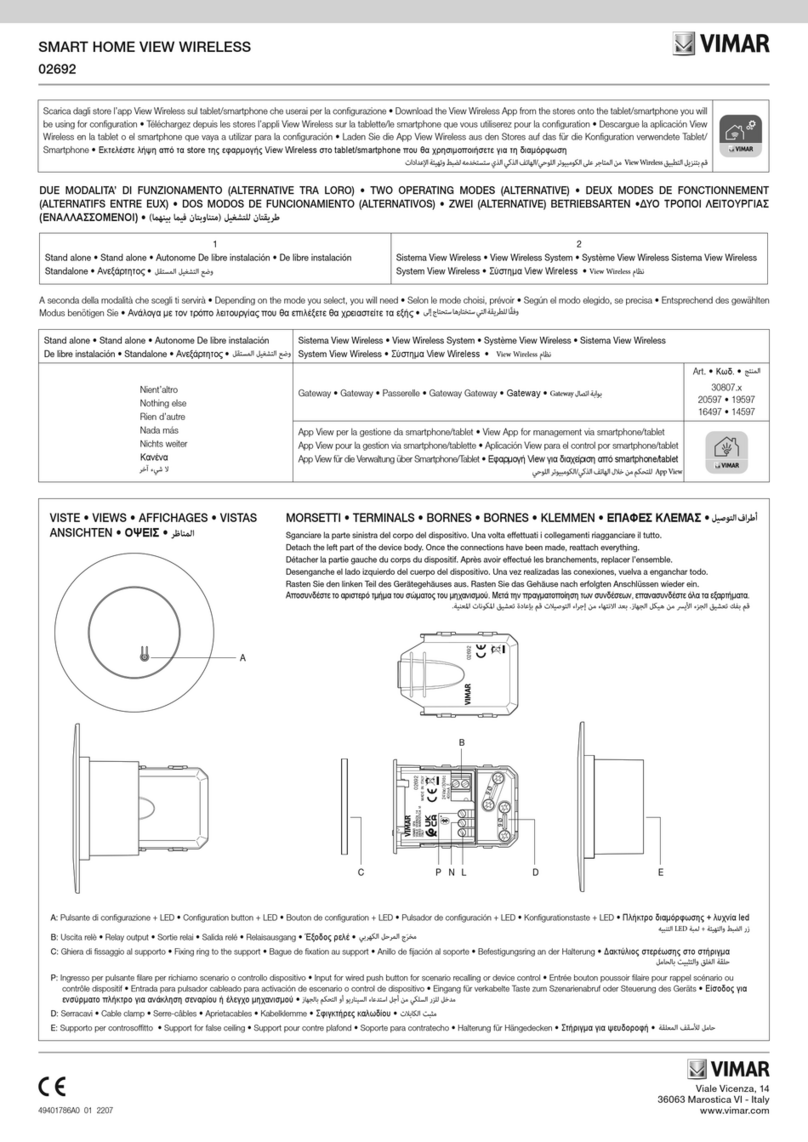 Vimar 30807 Series quick start guide