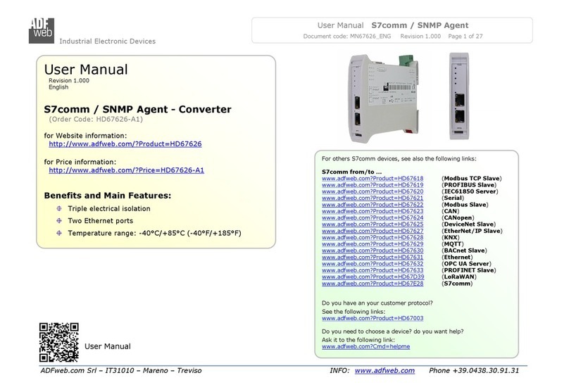 ADF Web HD67626-A1 User manual