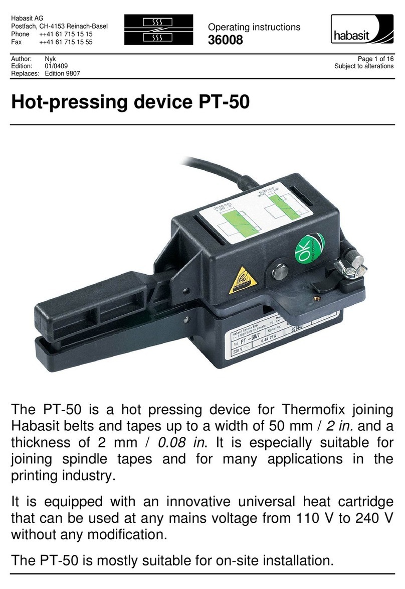 Habasit PT-50 operating instructions
