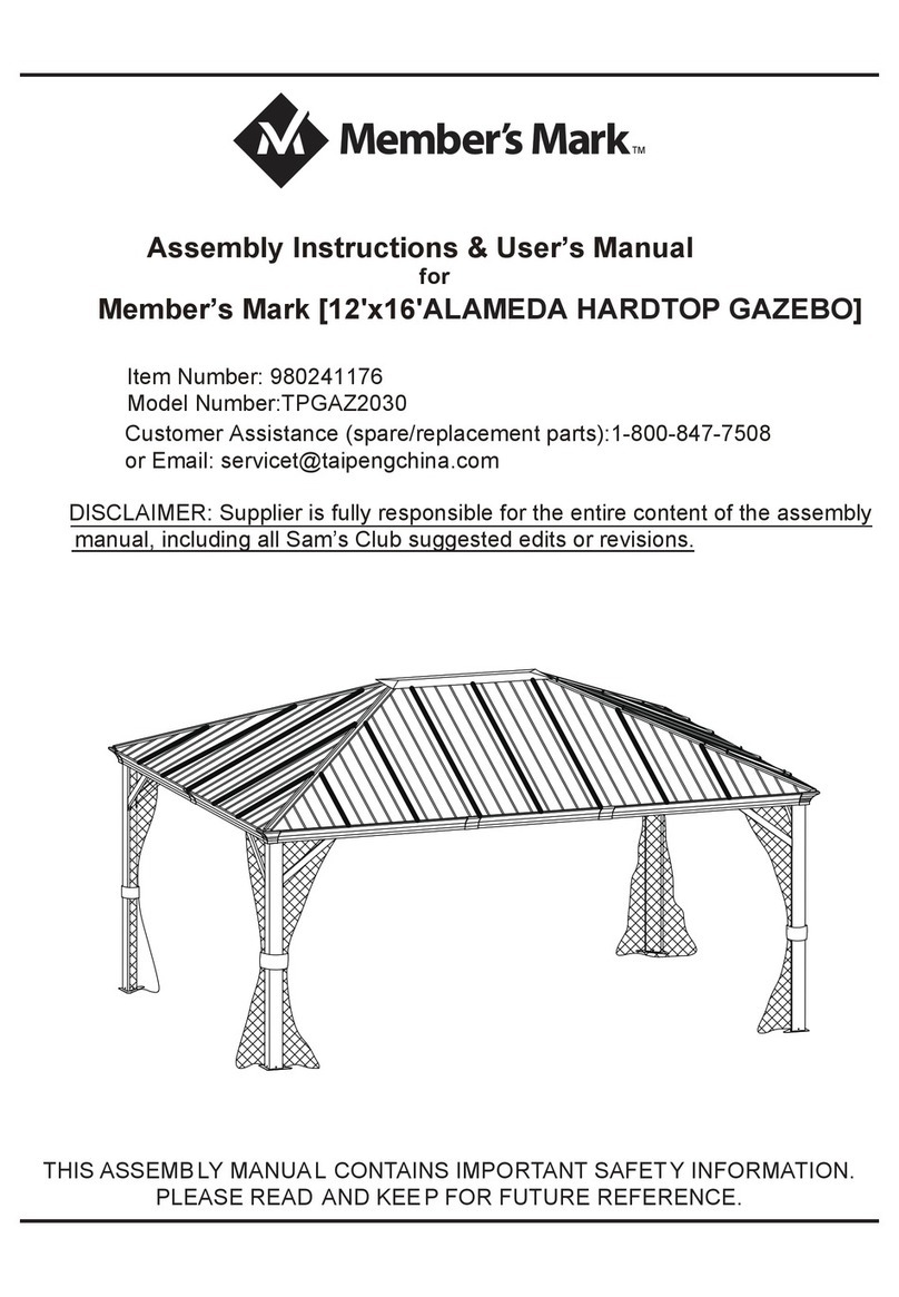 Members Mark ALAMEDA TPGAZ2030 Assembly instructions & user manual