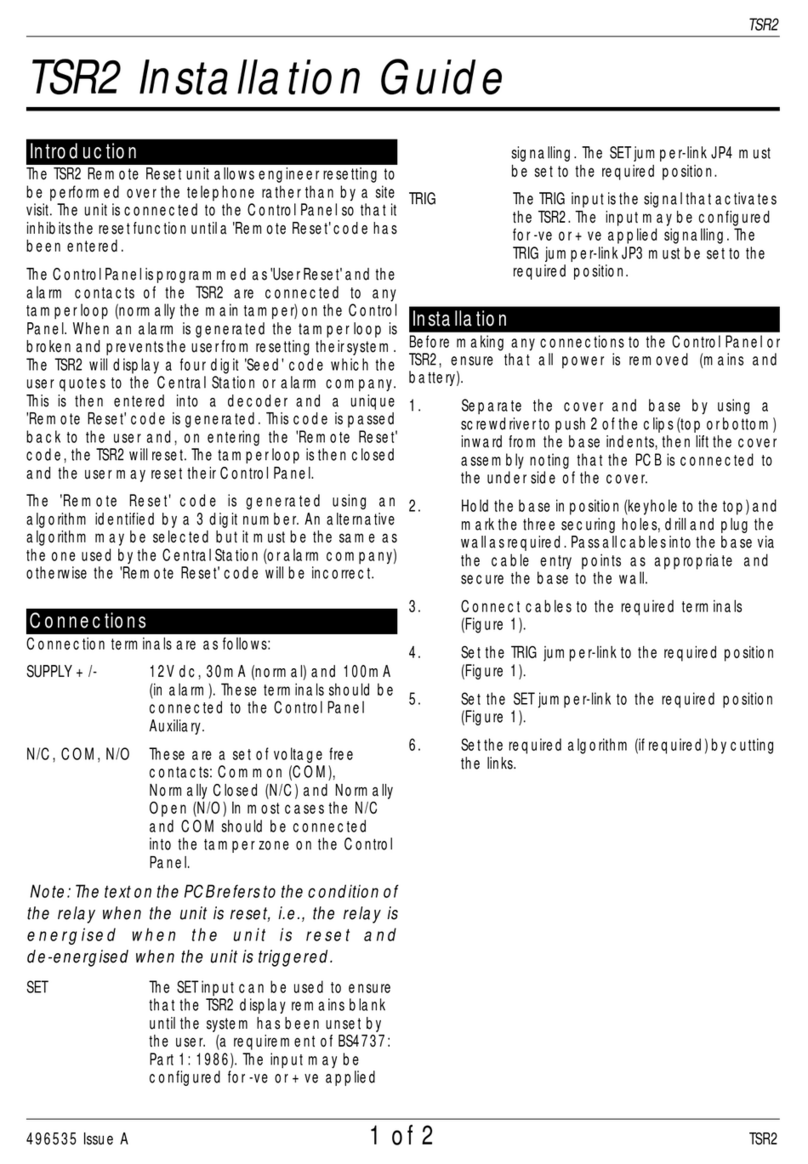 Menvier Security TSR2 User manual