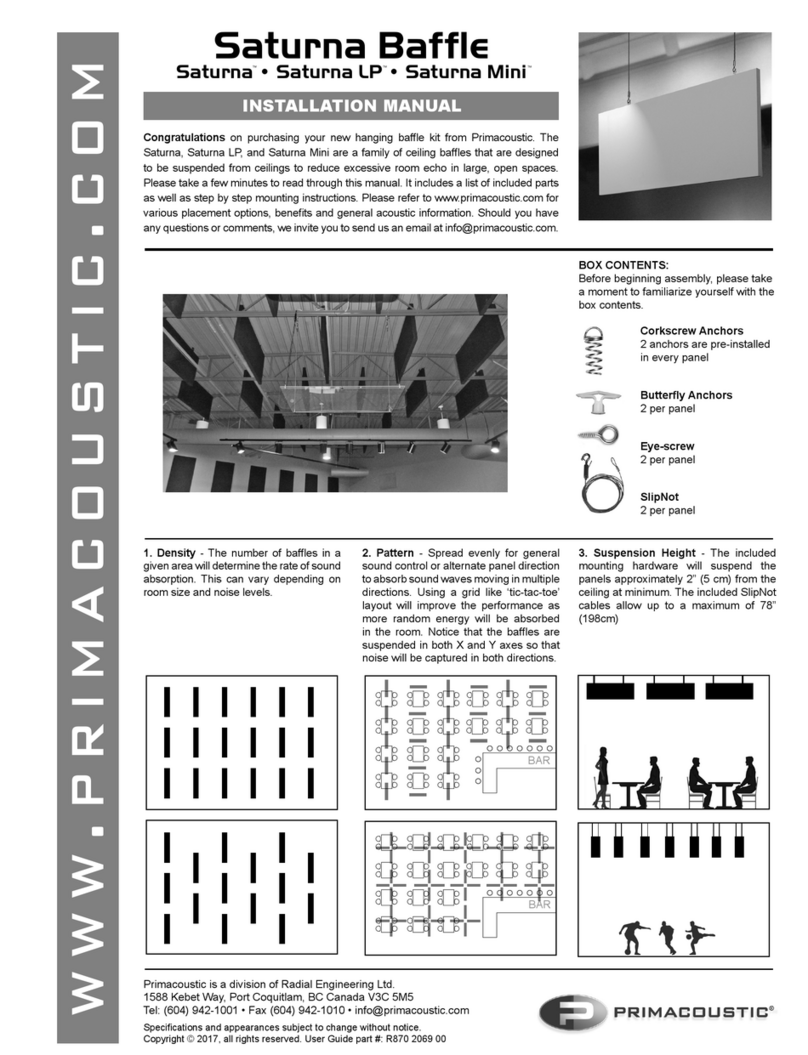 Primacoustic Saturna installation manual