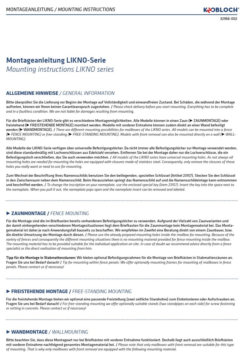 KNOBLOCH LIKNO Series Mounting instructions