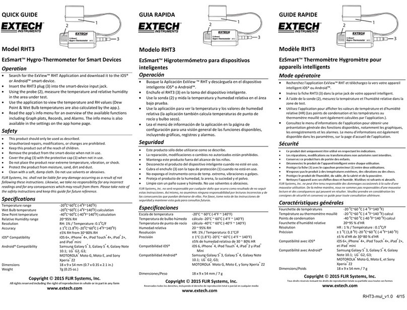 Extech Instruments EzSmart RHT3 quick guide