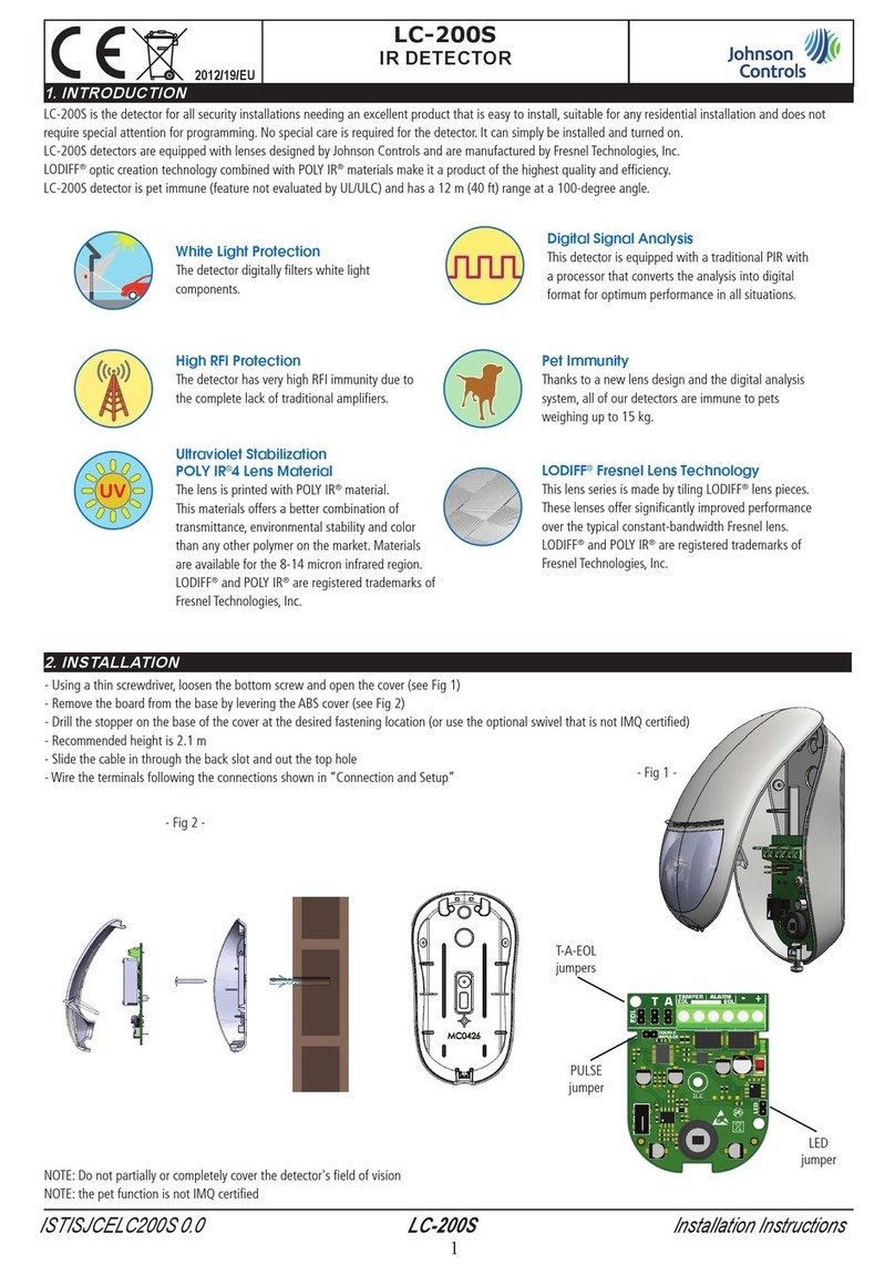 Johnson Controls LC-200S installation instructions