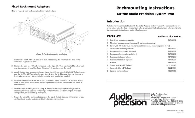 Audio Precision System Two User manual