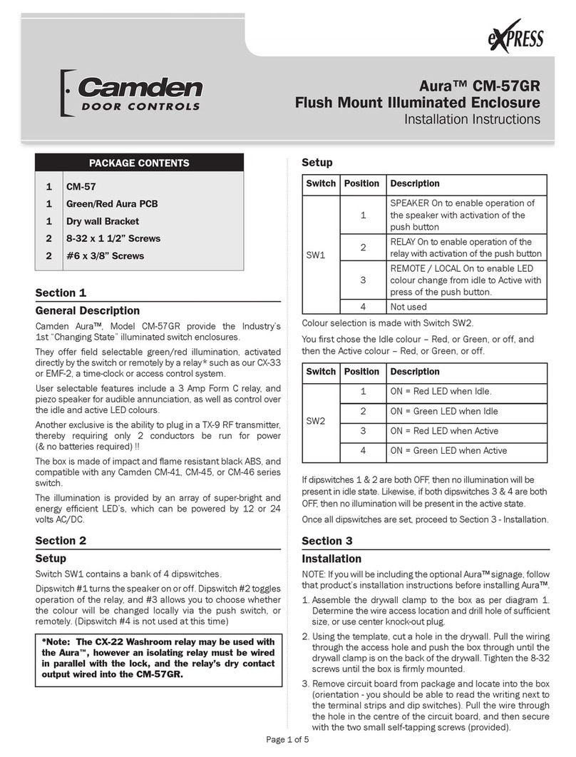 CAMDEN Aura CM-57GR installation instructions