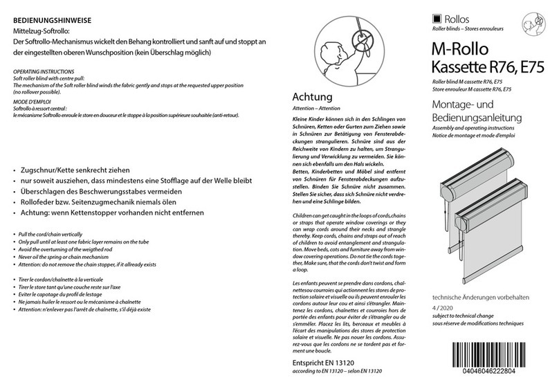 Rollos Roller blind M cassette R76 User manual