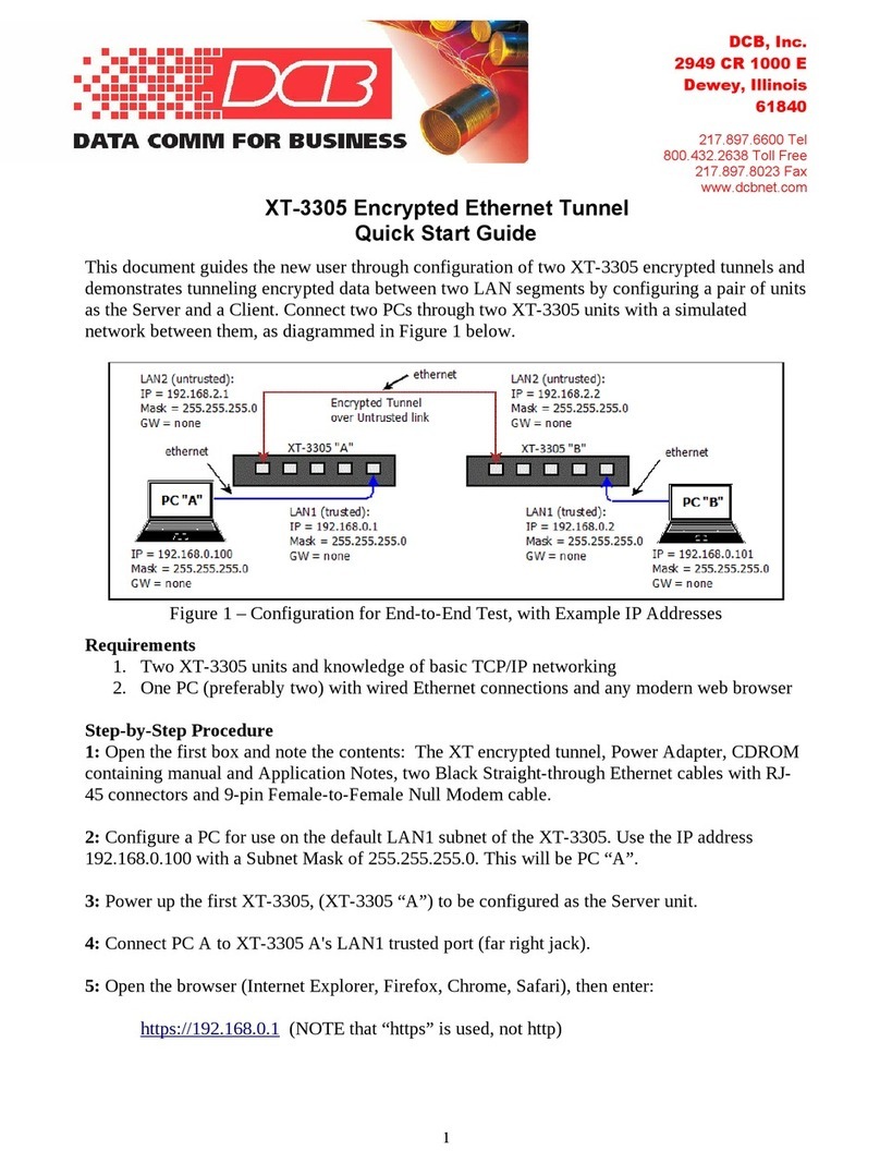 DCB XT-3305 quick start guide
