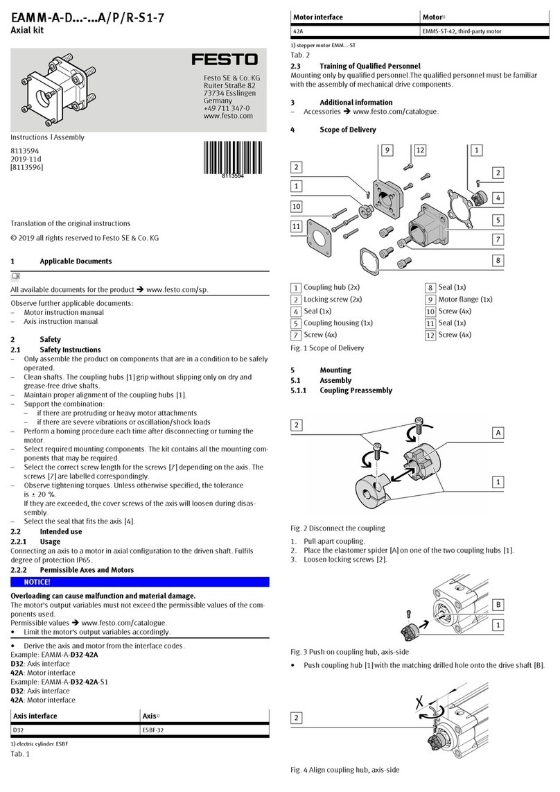 Festo EAMM-A-D Series Instructions and Assembly