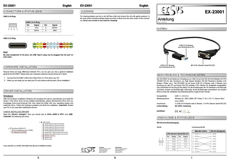 Exsys EX-23001 manual