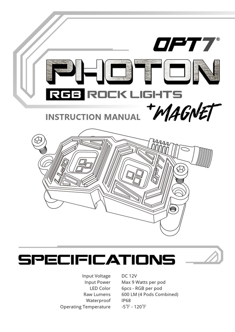 OPT7 PHOTON RGB ROCK LIGHTS + MAGNET instruction manual
