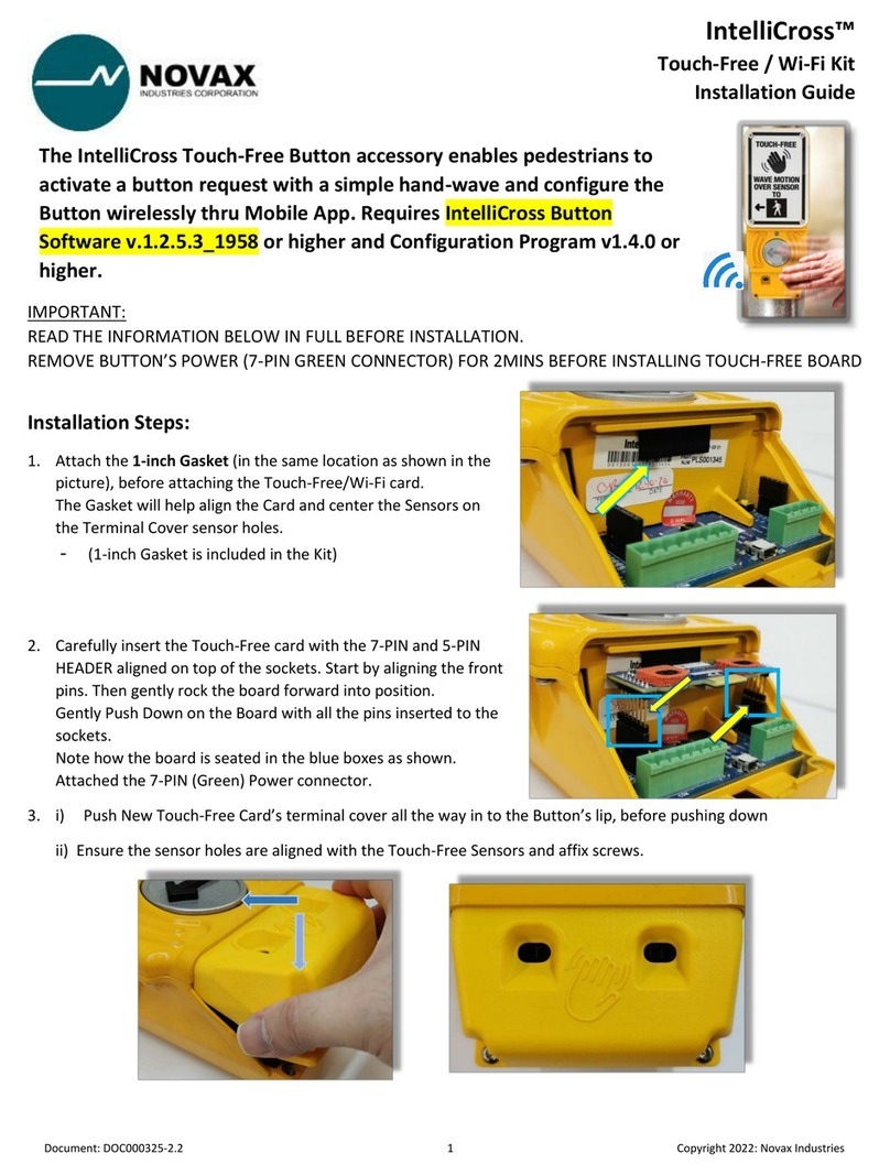Novax IntelliCross TouchFree Kit installation guide