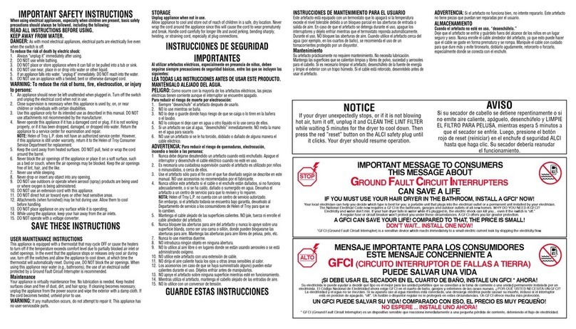 HOT TOOLS PRO ARTIST HT7007CRM Use and Care Instruction Manual