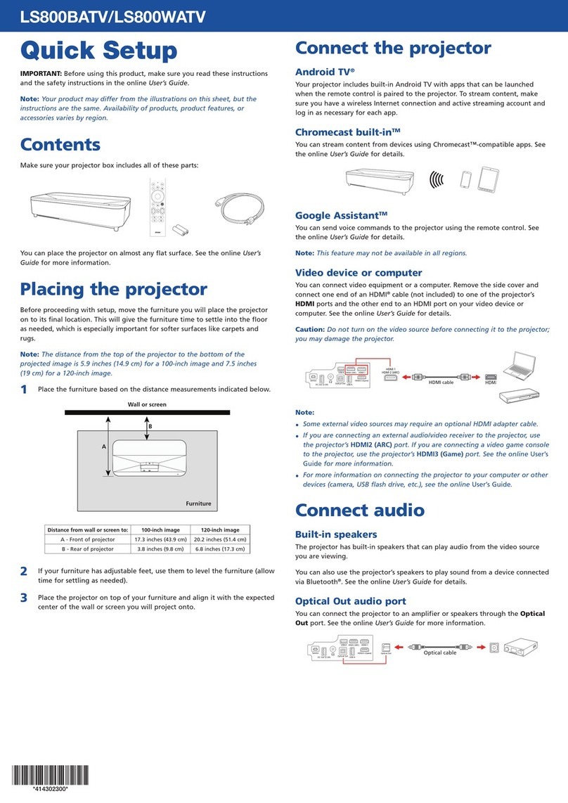 Epson LS800BATV Specification sheet