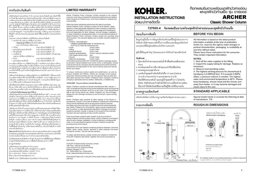 Kohler ARCHER 72700X-4 User manual