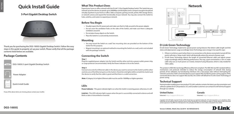 D-Link DGS-1005G User manual