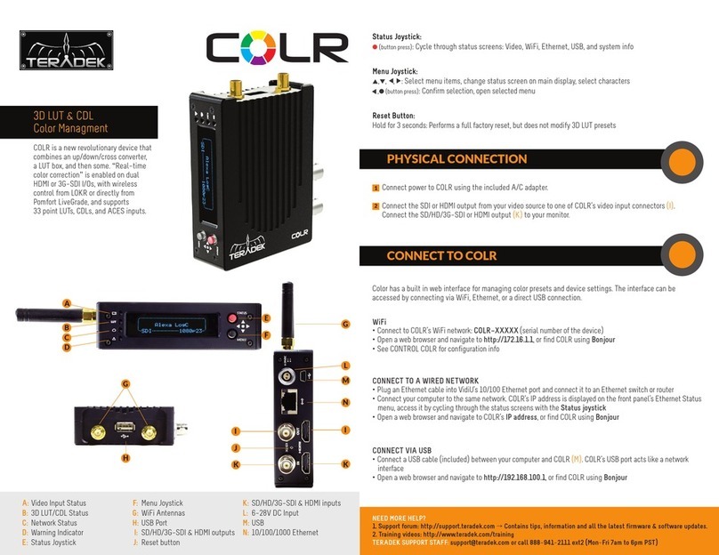 Teradek COLR quick start guide