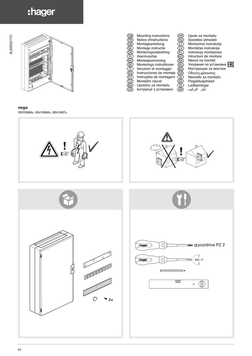 hager Vega VB318MM Series User manual