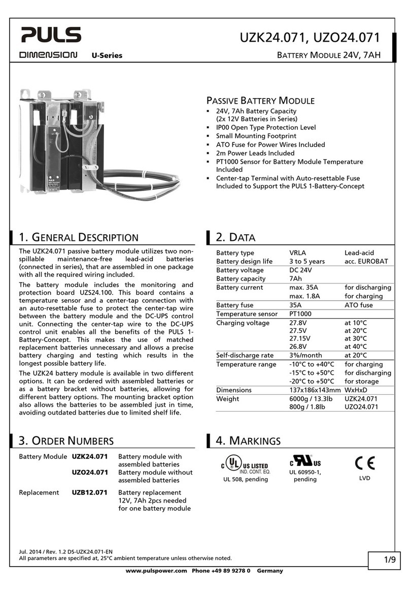 Puls DIMENSION U Series quick start guide