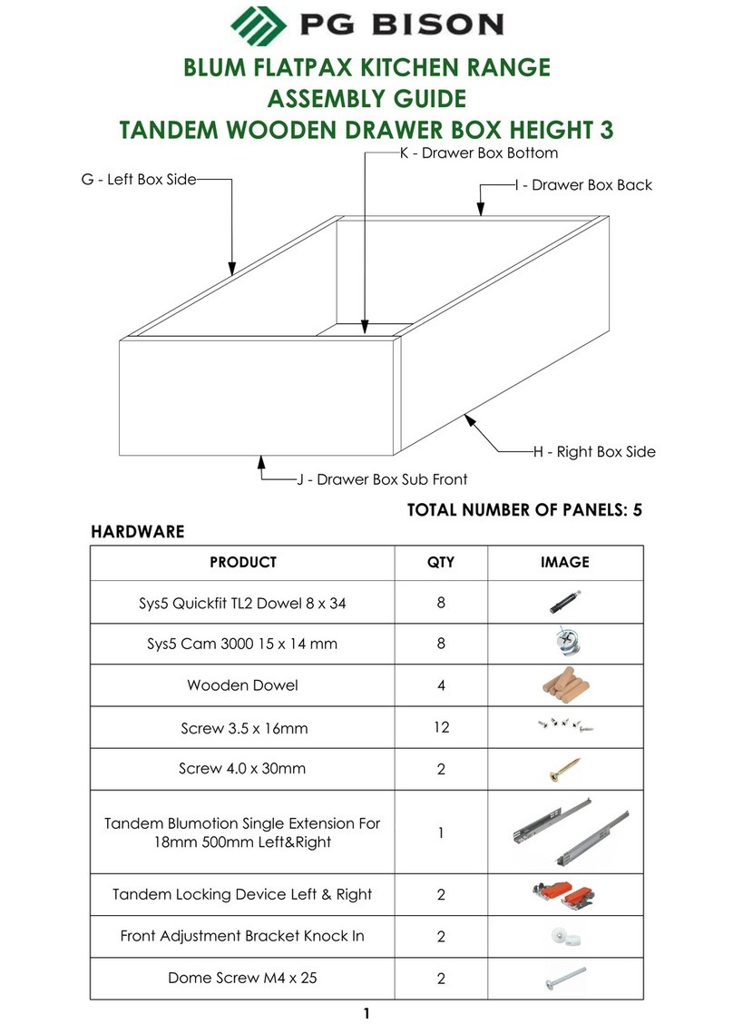PG BISON BLUM FLATPAX KITCHEN TANDEM WOODEN DRAWER BOX HEIGHT... User manual PG BISON BLUM FLATPAX KITCHEN TANDEM WOODEN DRAWER BOX HEIGHT... User manual