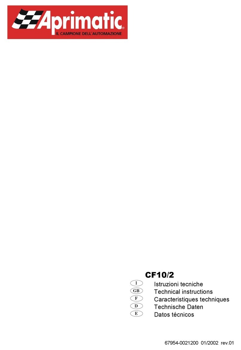 Aprimatic CF10/2 Owner's manual