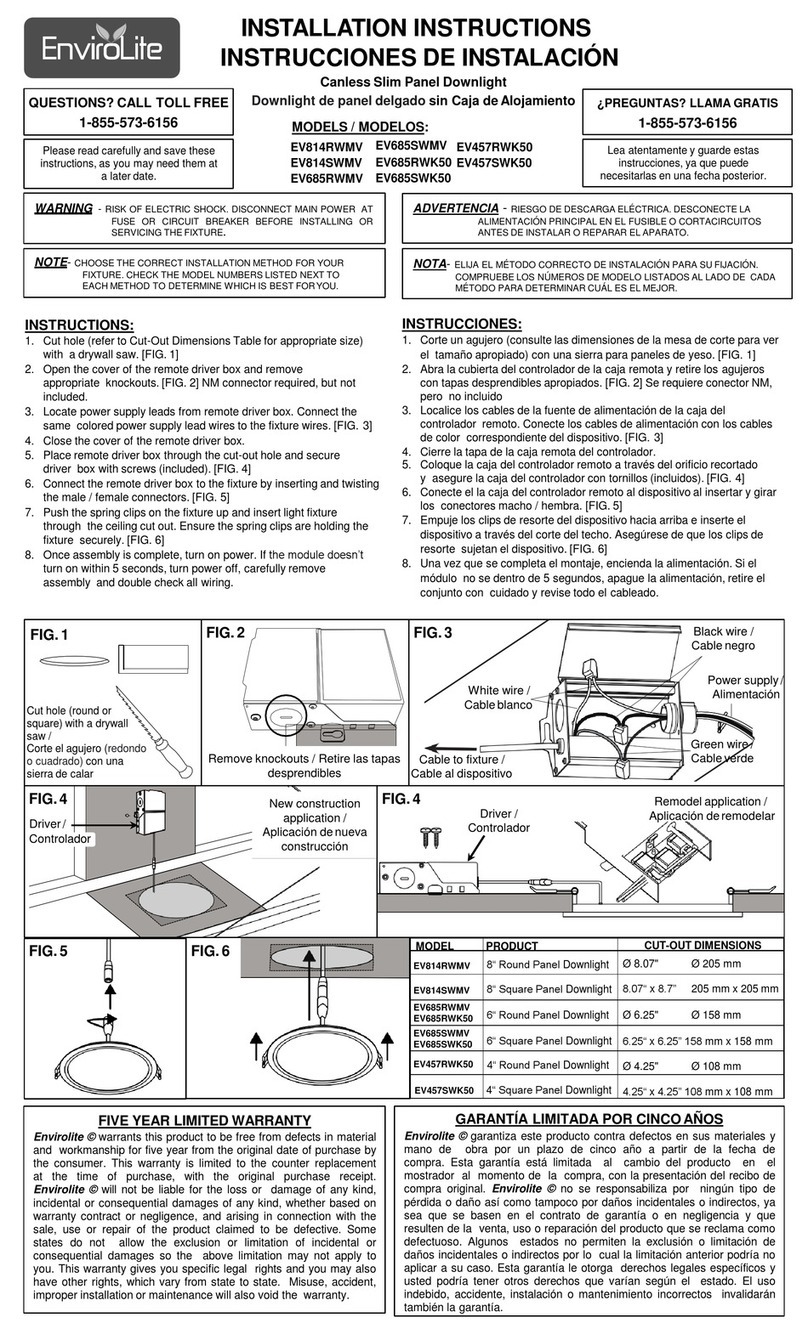 Envirolite EV814RWMV installation instructions