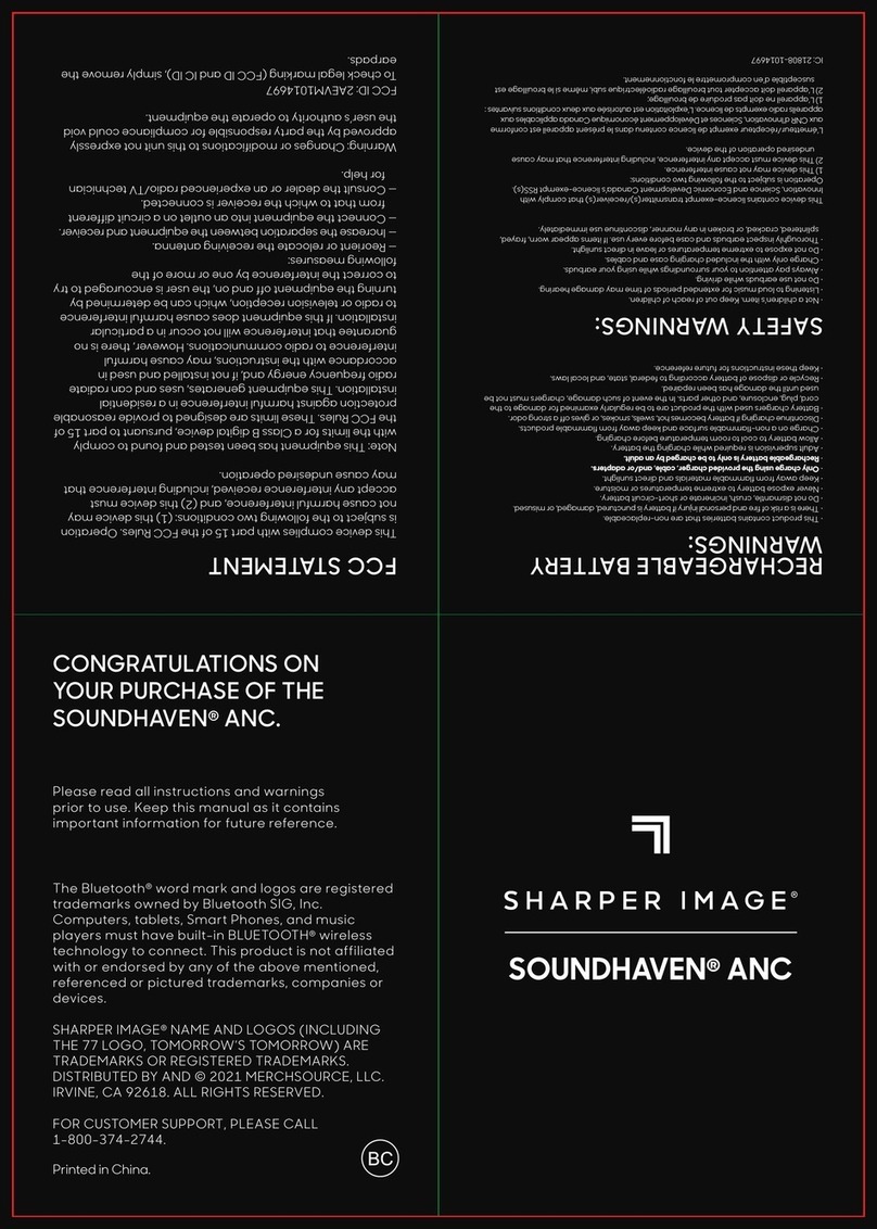 Sharper Image SOUNDHAVEN ANC User manual Sharper Image SOUNDHAVEN ANC User manual