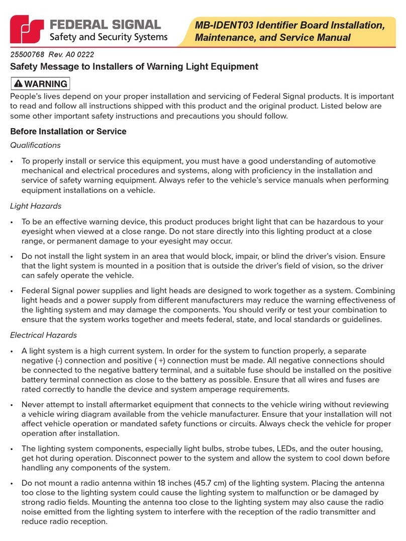 Federal Signal Corporation MB-IDENT03 Installation maintenance and service manual