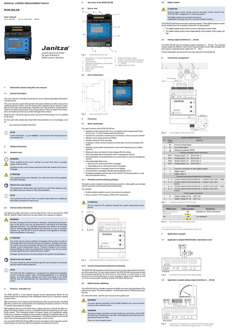 janitza RCM 202-AB user manual