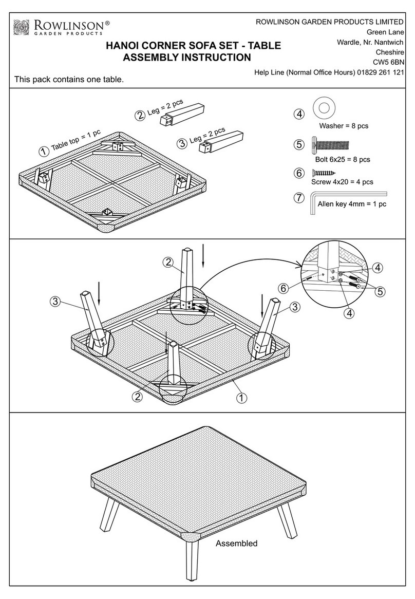Rowlinson Garden Products HANOI HANOISET Assembly instruction
