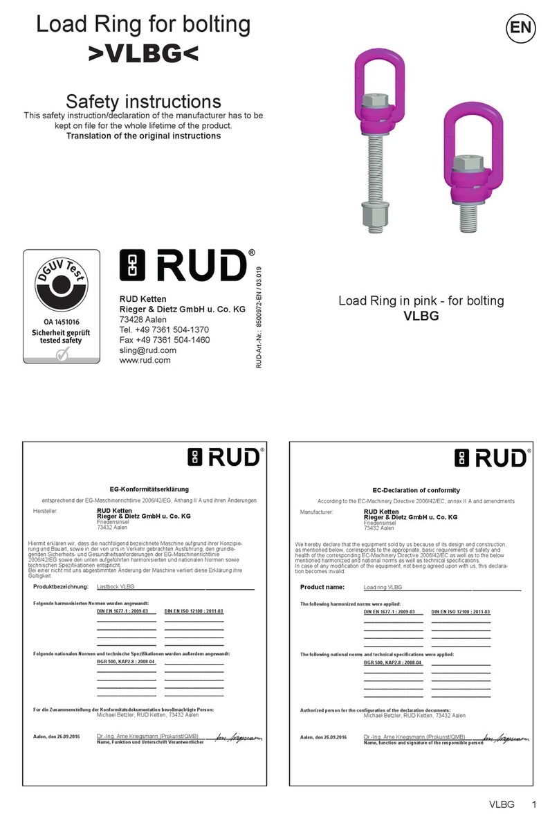 RUD VLBG Additonal operating & safety instructions